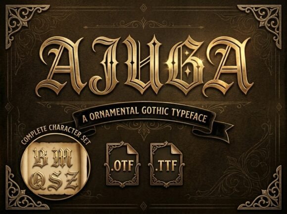 Ajuga: A Gothic Display Typeface for Editorial Impact