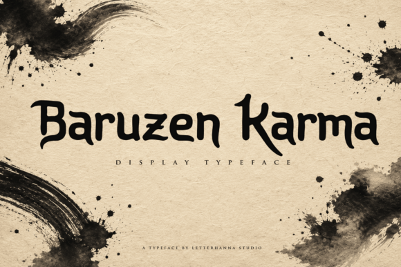 Baruzen Karma: A Bold Display Font for Handmade Labels & Printables