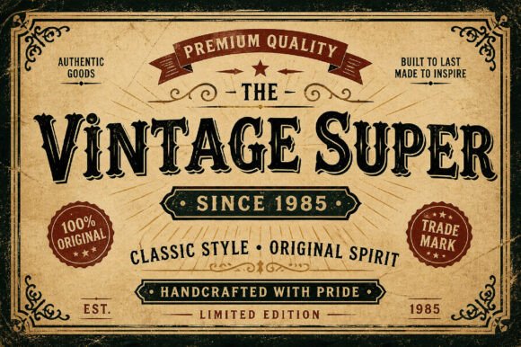 Vintage Super: A Display Font That Anchors Digital Branding